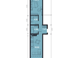 Продается 2-комнатная квартира ЖК RIVERANG (РиверАнг), 51.23  м², 14088604 рублей