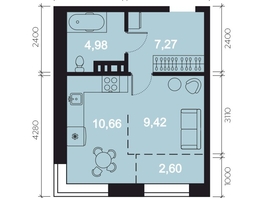Продается 1-комнатная квартира ЖК RIVERANG (РиверАнг), 34.93  м², 10639540 рублей
