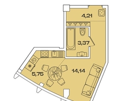 Продается 1-комнатная квартира ЖК Звезды, дом 3, 27.47  м&sup2;, 11466000 рублей