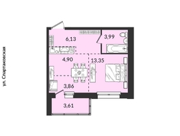 Продается 1-комнатная квартира ЖК Источник, дом 6, 35.62  м&sup2;, 6856850 рублей