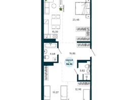 Продается 3-комнатная квартира ЖК ЖиВой комплекс на Кузьмихе, 98.95  м&sup2;, 13050000 рублей