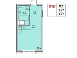 Продается 1-комнатная квартира ЖК Квартал Стрижи, 3 очередь, дом 1, 25.7  м&sup2;, 7196000 рублей