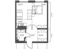 Продается 1-комнатная квартира ЖК Салют, 45.53  м&sup2;, 9417880 рублей