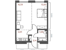 Продается 1-комнатная квартира ЖК Салют, 45.4  м&sup2;, 9679734 рублей