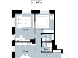 Продается 2-комнатная квартира ЖК ВЕКТОР премиум-квартал, дом 1, 67.14  м&sup2;, 19431000 рублей