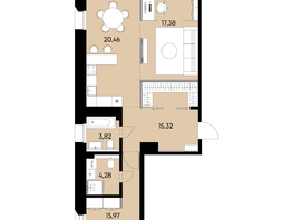 Продается 2-комнатная квартира ЖК ВЕКТОР премиум-квартал, дом 2, 77.23  м&sup2;, 21975000 рублей