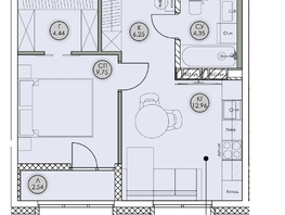 Продается 1-комнатная квартира ЖК Аквамарин, дом 2, 40.29  м&sup2;, 8984670 рублей