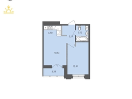 Продается 1-комнатная квартира ЖК Автограф, 43.02  м&sup2;, 8698645 рублей