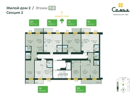 Продается 1-комнатная квартира ЖК Семья, 4 очередь, б/c 9, 45.4  м&sup2;, 8290040 рублей