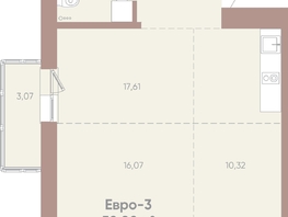 Продается 2-комнатная квартира ЖК Новые горизонты на Советской, д 1, 58.08  м&sup2;, 9400000 рублей