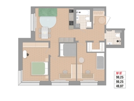 Продается 3-комнатная квартира ЖК Стрижи Сити, блок-секции 6,7, 90.25  м&sup2;, 20400000 рублей