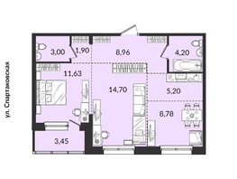 Продается 3-комнатная квартира ЖК Источник, дом 4, 65.6  м&sup2;, 10725335 рублей