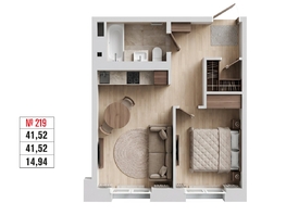 Продается 1-комнатная квартира ЖК Стрижи Сити, блок-секции 6,7, 38.5  м&sup2;,  рублей