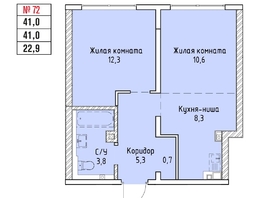 Продается 2-комнатная квартира ЖК Стрижи Сити, блок-секции 6,7, 41  м&sup2;,  рублей