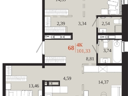 Продается 4-комнатная квартира ЖК 1661, 101.33  м&sup2;, 18428160 рублей
