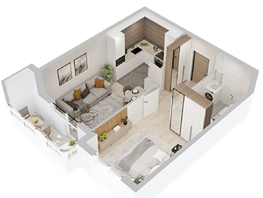 Продается 1-комнатная квартира  ЖиВой комплекс на Кузьмихе, 44.06  м&sup2;, 6950000 рублей
