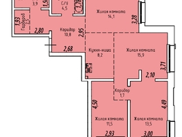 Продается 4-комнатная квартира ЖК Стрижи Сити, блок-секции 8,9, 86.6  м&sup2;, 19200000 рублей