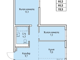 Продается 2-комнатная квартира ЖК Стрижи Сити, блок-секции 6,7, 44.5  м&sup2;, 12655000 рублей