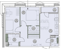 Продается 2-комнатная квартира ЖК Аквамарин, дом 2, 55.82  м&sup2;, 10717440 рублей