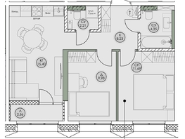 Продается 1-комнатная квартира ЖК Аквамарин, дом 2, 54.42  м&sup2;, 11428200 рублей