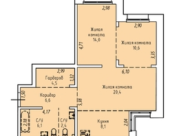 Продается 3-комнатная квартира ЖК Стрижи Сити, блок-секции 8,9, 72.7  м&sup2;, 17050000 рублей