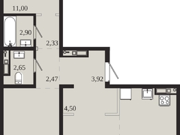 Продается 3-комнатная квартира ЖК 1661, 82.95  м&sup2;, 17170650 рублей