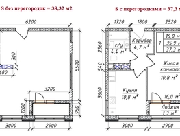 1-комнатная квартира, 38.21 м², 4/12 этаж