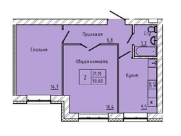 2-комн, деревня Сухово
