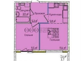 Продается 2-комнатная квартира Притомский пр-кт, 35.9  м², 5710000 рублей