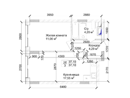 Продается 2-комнатная квартира ЖК 7 высот, дом 9, 38.13  м², 5071290 рублей