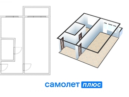 Продается 1-комнатная квартира Веры Волошиной ул, 30.1 м², 3250000 рублей