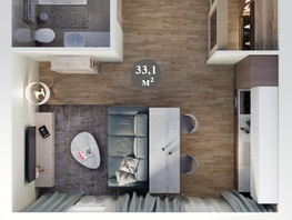 Продается 1-комнатная квартира ЖК Три поколения, дом 11, 33.1  м², 4865700 рублей