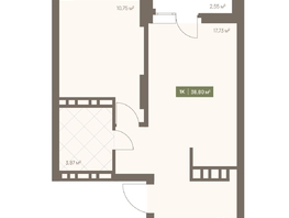 Продается 1-комнатная квартира ЖК НОВА на Московском, 38.8  м&sup2;, 7154720 рублей