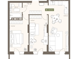 Продается 2-комнатная квартира ЖК НОВА на Московском, 62.35  м&sup2;, 10412570 рублей
