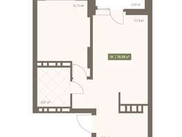 Продается 1-комнатная квартира ЖК НОВА на Московском, 38.8  м&sup2;, 7697920 рублей