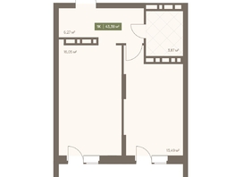 Продается 1-комнатная квартира ЖК НОВА на Московском, 43.38  м&sup2;, 7738992 рублей