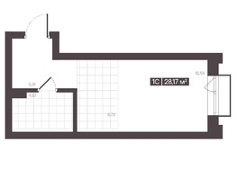 Продается 1-комнатная квартира  Жилой квартал «Моне», 28.17  м&sup2;, 5029294 рублей