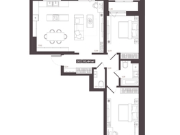 Продается 3-комнатная квартира  Жилой квартал «Моне», 83.44  м², 12240648 рублей