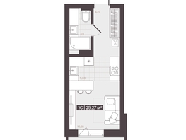 Продается 1-комнатная квартира  Жилой квартал «Моне», 25.27  м², 4298427 рублей