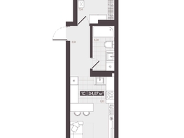 Продается 1-комнатная квартира  Жилой квартал «Моне», 34.87  м², 5317675 рублей
