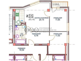 Продается 3-комнатная квартира ЖК Микрорайон 74, 63  м&sup2;, 6900000 рублей