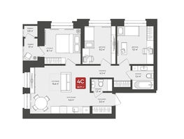 Продается 4-комнатная квартира ЖК Промышленная 7, 58.99 м², 9545010 рублей