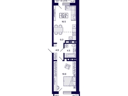 Продается 2-комнатная квартира ЖК Grando (Грандо), 54.5  м², 9500000 рублей