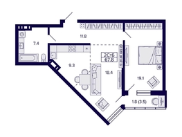 Продается 2-комнатная квартира ЖК Grando (Грандо), 67.8 м², 11300000 рублей