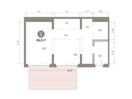 Продается 1-комнатная квартира ЖК Европейский берег, дом 45, 66.57  м&sup2;, 12890000 рублей