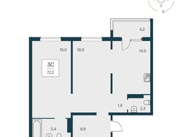 Продается 3-комнатная квартира ЖК Квартал на Игарской, дом 1, 71.6 м², 8450000 рублей