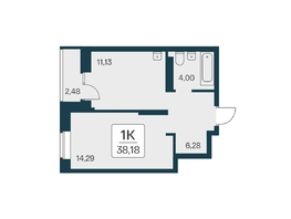 Продается 1-комнатная квартира ЖК Квартал на Игарской, дом 2 мон, 38.18 м², 5750000 рублей