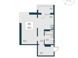 Продается 1-комнатная квартира ЖК Квартал на Игарской, дом 4 пан, 46.4 м², 6000000 рублей