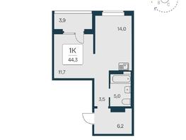 Продается 1-комнатная квартира ЖК Квартал на Игарской, дом 4 пан, 44.3 м², 5800000 рублей