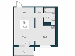 Продается 1-комнатная квартира ЖК Квартал на Игарской, дом 3 пан, 40.2 м², 5200000 рублей